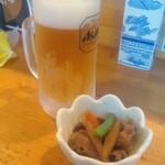 くつろぎ亭ひこべえ  - 生ビールと付き出し