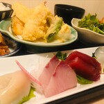 Sashimi and Seafood tempura