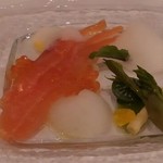 ダイニングルーム - 2013 4 信州サーモンのマリネ 塩麹仕立て 山菜とともに