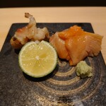 Togoshiginza Sushi Bando - 北寄貝炙り　　赤貝