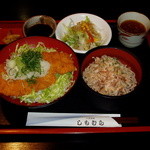 お食事処しもむら - しょうゆカツ丼・おろしそばセット