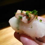 天寿し - 鮃、肝のせ。リフト(^-^)/