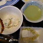 Isomaru Suisan - ポテサラと抹茶ムースと漬物