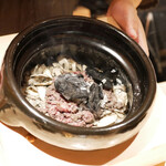 膳処末富 - ●牛しゃぶと松茸の炊き込みご飯
      松茸は長野産