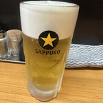 Chuukasoba Hanzawa - 生ビール中ジョッキ500円
