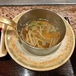 鉄板焼ステーキ 一ッ葉ミヤチク - エリンギのスープ