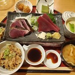 TOSA DINING おきゃく - 豪華カツオ尽くし膳。サラダ食した後ですみません。