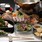Shirahama Kappou Kawanishi - 天然　大型本クエ鍋コース　一名分　※鍋は二名様分あります。