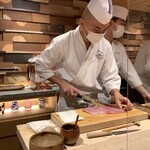 鮨 銀座 おのでら - カンパチ仕込み