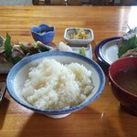 ひで - 刺身盛合せ定食と単品あじナメロ(1000円＋800円)