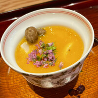 京味 もと井 - バターナッツ南瓜の擂り流し　むかごと帆立の貝柱