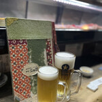 独酌　三四郎 - まずはたどり着いたお祝いビール、嬉しいです。