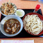 さぬき・むさし野うどん水織 - 肉ねぎ汁うどん（並 670円）＋ミニかき揚げ丼（360円）