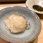 不動前 すし 岩澤 - アワビの唐揚げ　絶品！