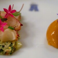 トゥールダルジャン 東京 - 「オマール海老のカルパッチョ　黒トリュフ香る旬菜のタルタル」