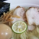 塩そば専門店 桑ばら - 揚げ鱧塩そばと鮭ハラス丼の定食