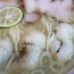 塩そば専門店 桑ばら - 揚げ鱧塩そばと鮭ハラス丼の定食