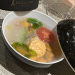 SUGALABO - 噴火湾のあわび、ほおづき、根室の塩水ウニ　お椀