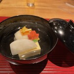 おおたに - むかご真丈と玉子豆腐のお椀