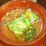 Sobabar Ciliegio - 牡蠣出汁味噌soba～長谷川豚のクリーム煮添え～　1500円