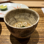 日本橋 蕎ノ字 - ◎蕎麦の実と浜名湖産の舞阪生海苔。