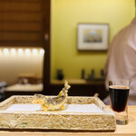 日本橋 蕎ノ字 - ☆あゆには黒ビールを合わせてくれる。