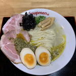 Soupmen - 牡蠣塩らぁ麺味玉付、チャーシュー追加