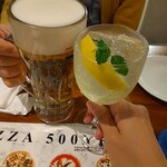 マルゲリータハウス - 生ビール　リモンチェッロソーダ割り