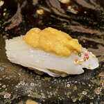 鮨処 池上 - 瀬戸内のモンゴウイカ 唐津の赤ウニ