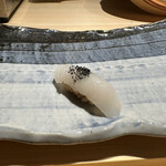 Takayoshi no sushi - アオリイカ、竹炭塩