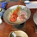 Minshuku Yukisou - 豆乳仕立ての伊勢海老と豚肉のお鍋
