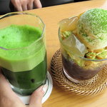 ロビーラウンジ すみれ - 若水パフェセット1365円