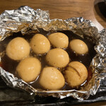 炭火焼鳥あおとり - うずら卵のホイル焼き
