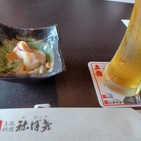 土佐料理 祢保希 新宿店 - 柿とほうれん草の白和え、ザ・プレミアム・モルツ@850円