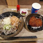 レストラン910 - ソースかつ丼と越前そばセット