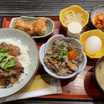 金沢肉食堂 10&10 - 牛丼、すじ煮定食　1100円 ボリュームたっぷり
