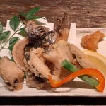 小川の魚 - 岩魚のからあげ750円