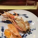 海老亭別館 - トヤマエビの頭。