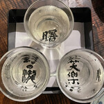 炉ばた焼 陣太鼓 - 日本酒3種飲み比べ