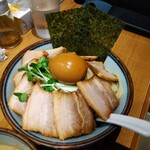 鼈 - 特製つけ麺(魚介・大盛り)　アップ写真