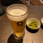 鉄板居酒屋 大ちゃん - 生ビールとお通しの枝豆