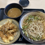 ゆで太郎 - 日替わりセット、ミニ海老舞茸天丼、カレールー。