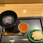 日本料理 太月 - 質高く量少な目コース２３１００円。紫芋のモンブラン、カボチャプリン、抹茶アイス最中。洋の要素も入り、デザートまで抜かりがありません（╹◡╹）