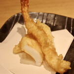 天ぷらと日本酒 明日源 - エビ、イカ