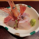 福井割烹 望月 - 造里：本日の鮮魚おまかせ盛り、芽物一式