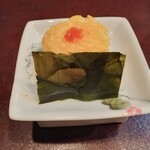 福井割烹 望月 - 御凌ぎ：三国汐うに一口おにぎり、板若布