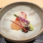 新ばし 星野 - お造り）伊勢海老と鯛