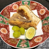 新ばし 星野 - 松茸のフライ、銀杏