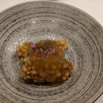 鮨 てつ也 - 鰯のあられ揚げ、熱々サクサク感と餡がどんぴしゃ