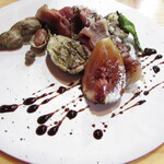 Ryoriya Takashima - 但馬経産牛のリブロース 兵庫野菜 賀茂茄子 千葉県産の生落花生  小野小町（イチジク）赤ワインとバルサミコのソース パルメザンチーズ